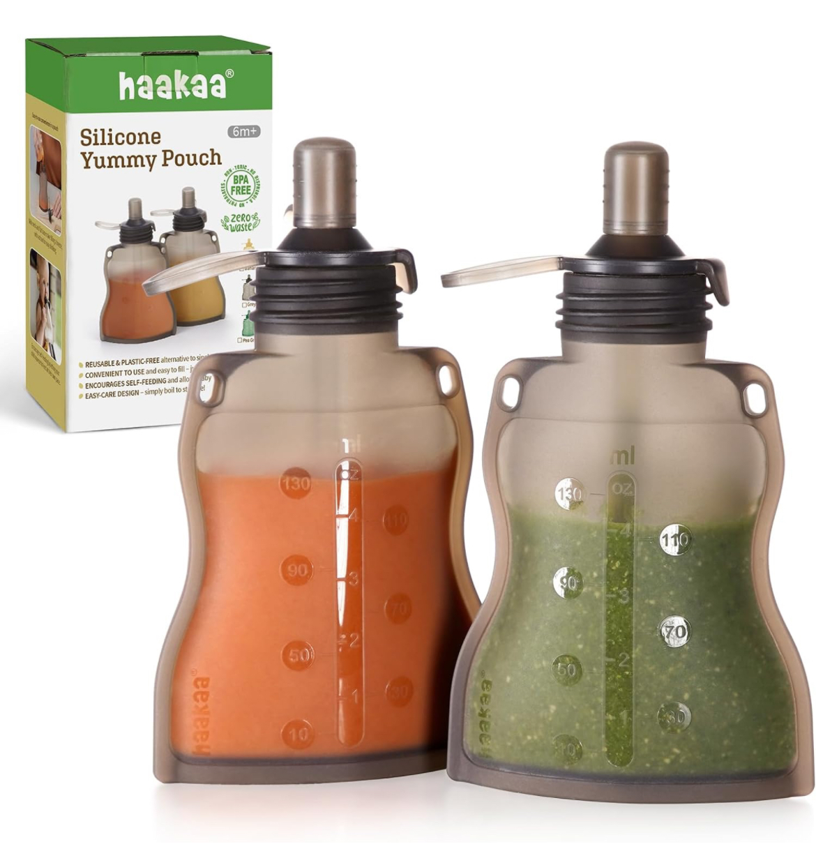 Haaka reusable silicone snack pouches