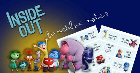 Inside Out Themed Lunchbox Notes: Free Printable Sheets