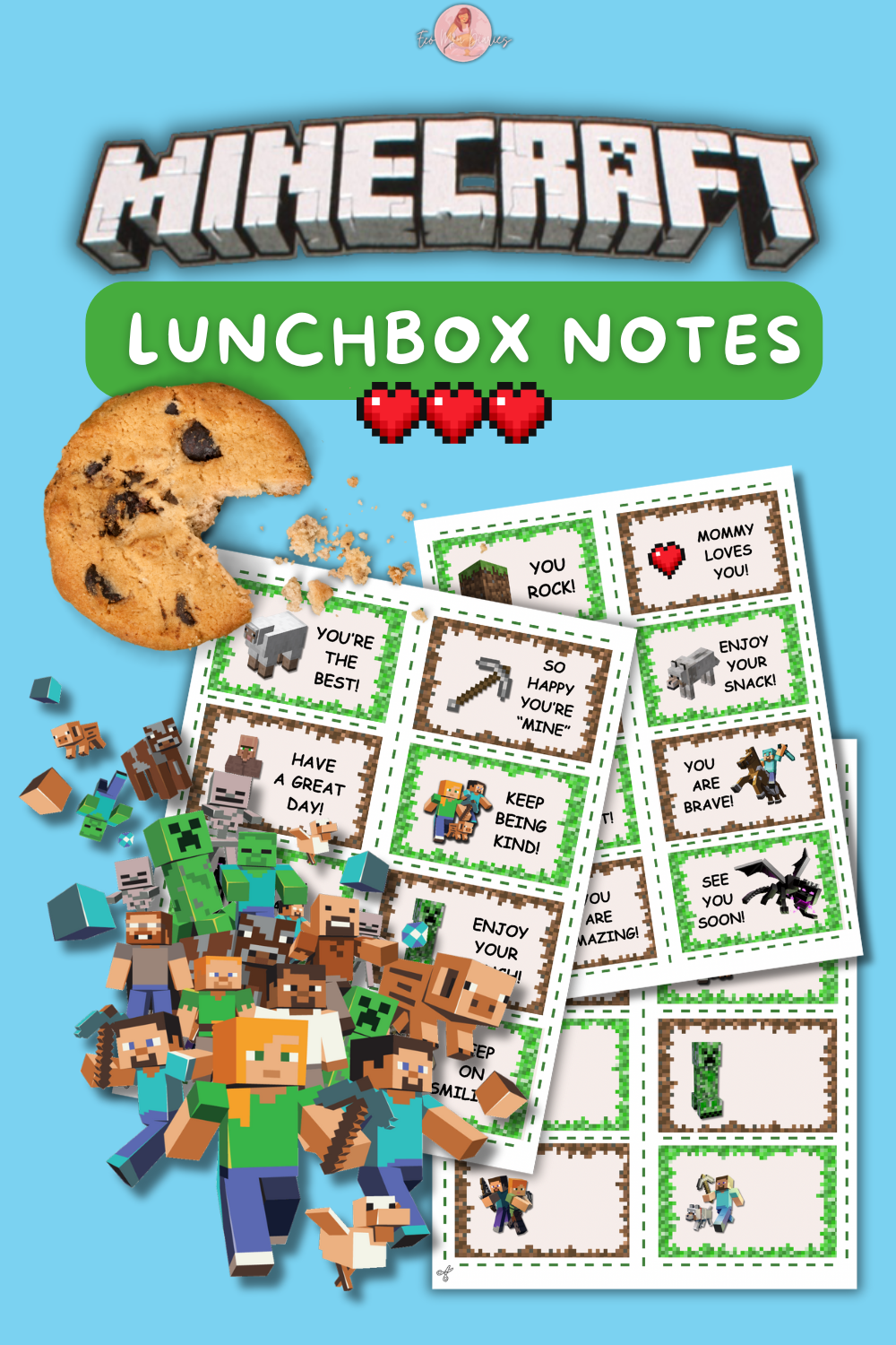 Minecraft Lunchbox Notes Pinterest Pin